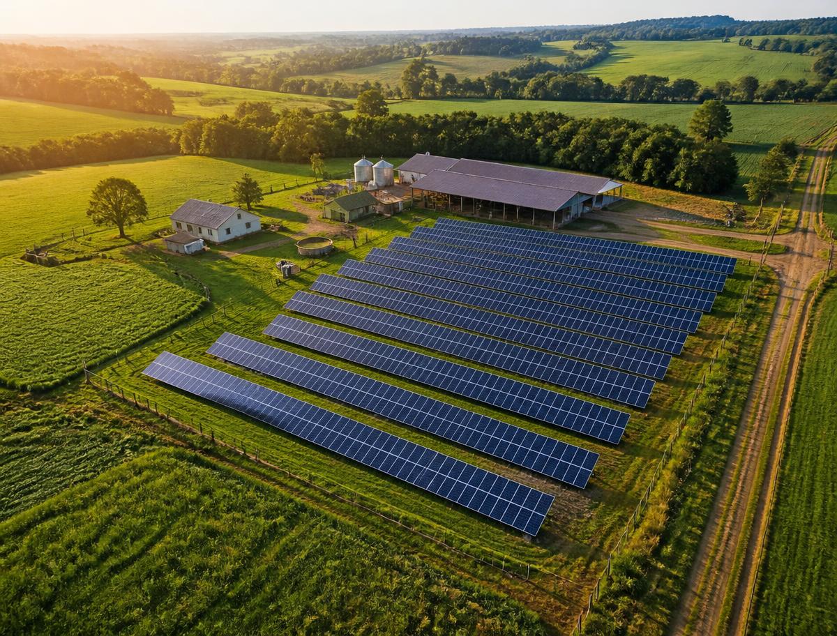 Painéis solares instalados em telhado